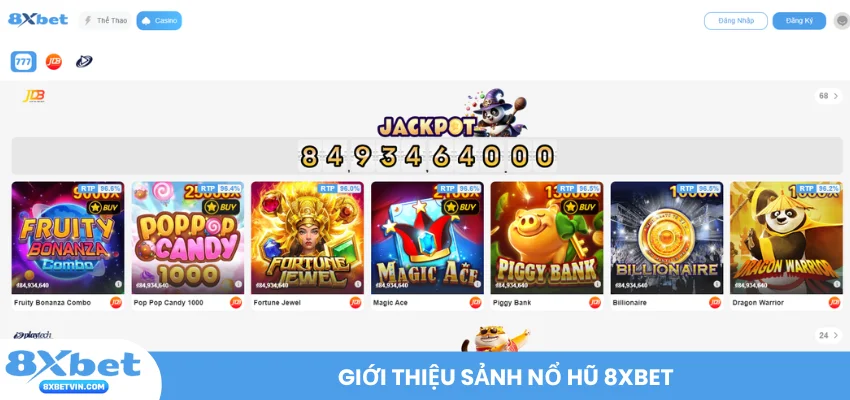 Giới thiệu sảnh Nổ Hũ 8XBET